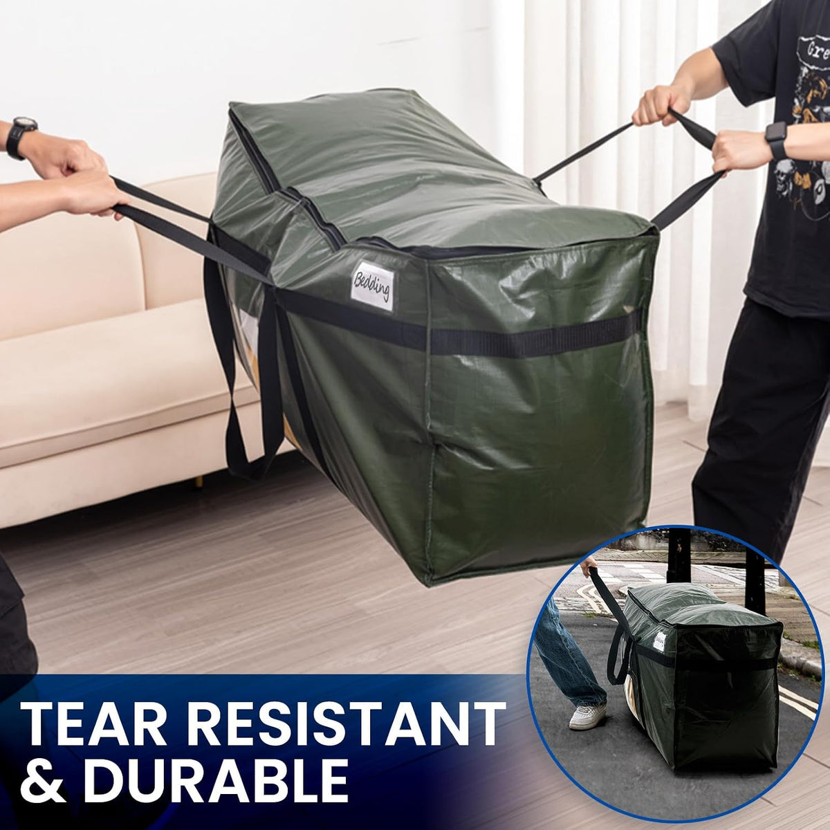 TAILI 69 Gallon Extra Large Storage Bags with Visible Window,Blue