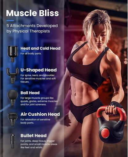 BOB AND BRAD X6 Pro Max Massage Gun with Heat and Cold, FSA Eligible HSA Deep Tissue Percussion Massager Gun for Athletes, Metal Head & 5 Speeds, Handheld Muscle Massager for Body and Back Pain Relief