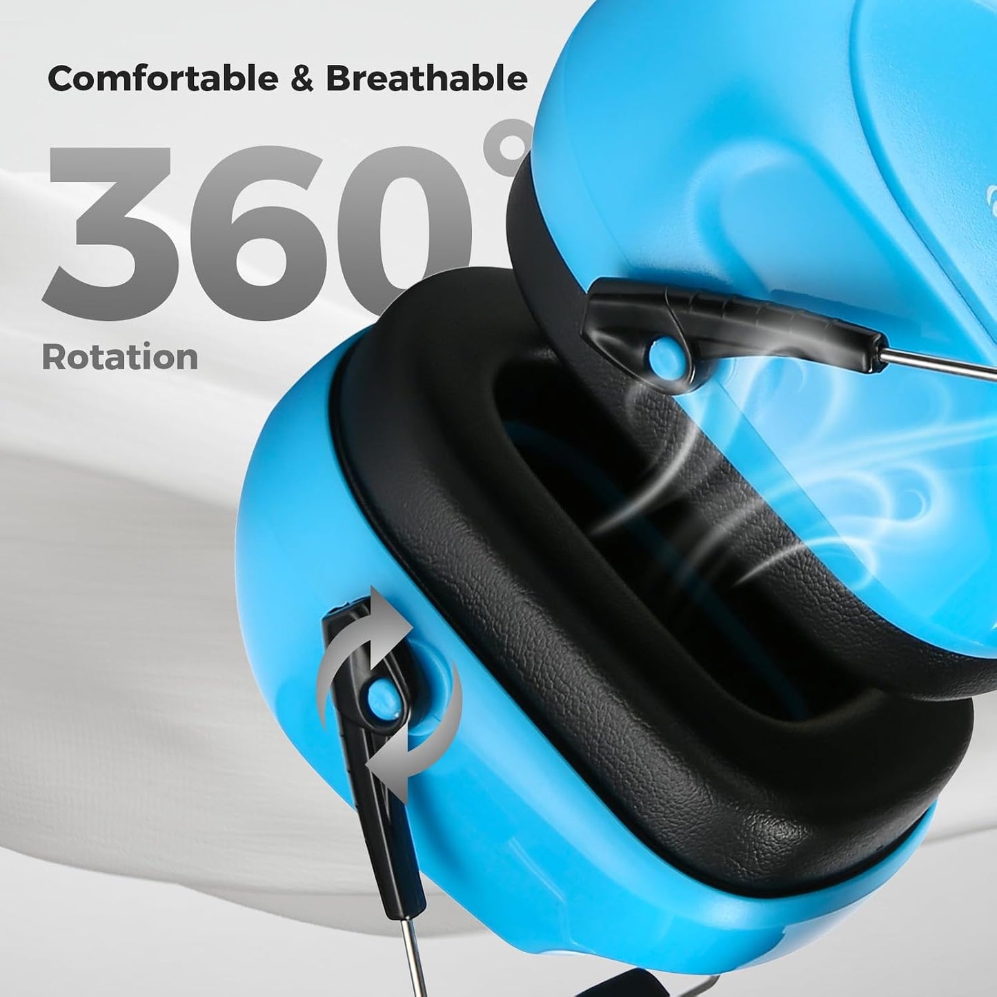 ProCase NRR 28dB Noise Reduction Ear Muffs, Foldable Adjustable Passive Noise Cancelling Headphones for Adults Kids Autism, Hearing Protection for Shooting, Construction, Mowing, Studying -Black - Colors A