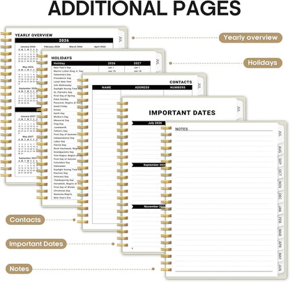 Planner 2026-2027, 8.5" x 11" Weekly and Monthly Academic Year Planner Calendar, July 2026 - June 2027, Hardcover Large School Planning Agenda With Tabs, Perfect for School & Office Supplies, A4, Green