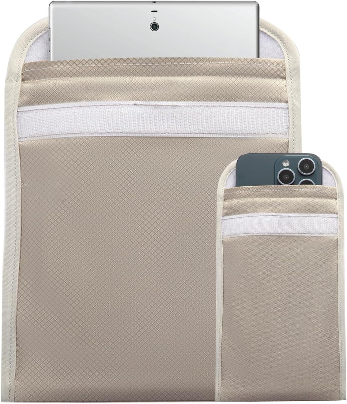 2PCs Security Shield Faraday Cell Phone Sleeve, Smartphone & Tablet PC Anti-Tracking Data Privacy, Electronic Device Wallet Security Silver