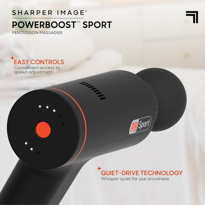 Sharper Image Powerboost Versa Heat & Cold Therapy Percussion Massage Gun