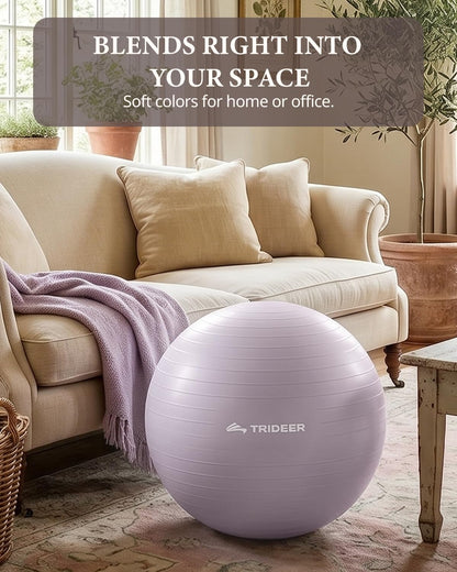 Trideer Exercise Ball, Stability Yoga Ball for Physical Therapy, Active Sitting, Pregnancy & Birth Labor Prep, Core Strength, Balance Training, Posture Improvement and Daily Stretching, 55/65/75cm