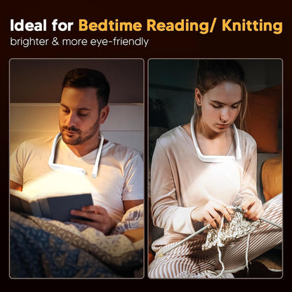 Reading Light, Rechargeable Neck Light, Stepless Dimming Book Light