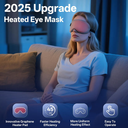 Cordless Heated Eye Mask for Dry Eyes, Electric Warm Compress for Fast Eye Relief, Rechargeable USB Heat Relax Mask for Sleep, Blepharitis & Stye Relief