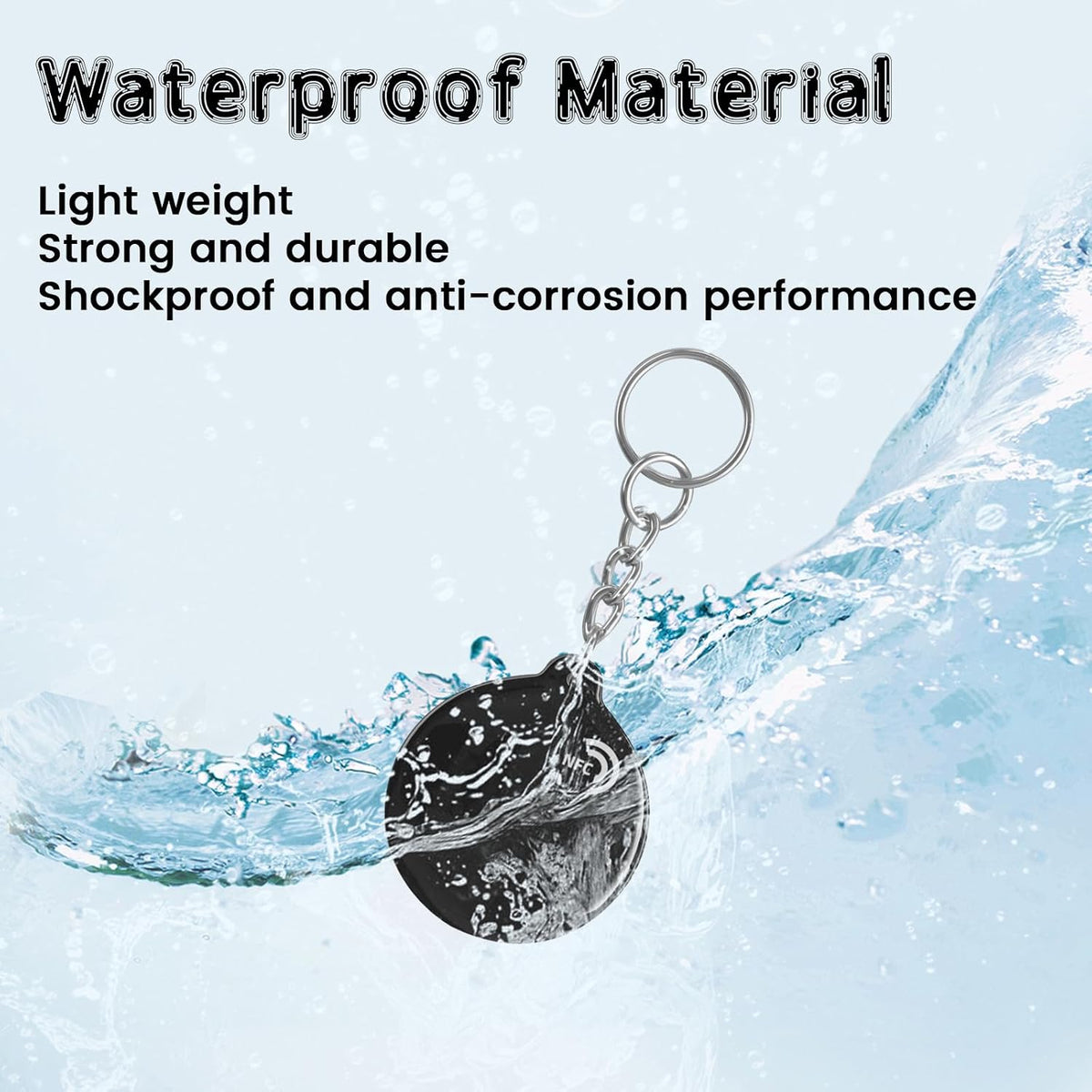 ZHAOYU 10PCS Black NFC Keychains NTAG213 Chips Programmable NFC Tags NFC Keyfobs NFC Cards，Compatible with NFC-Enabled Phones & Devices