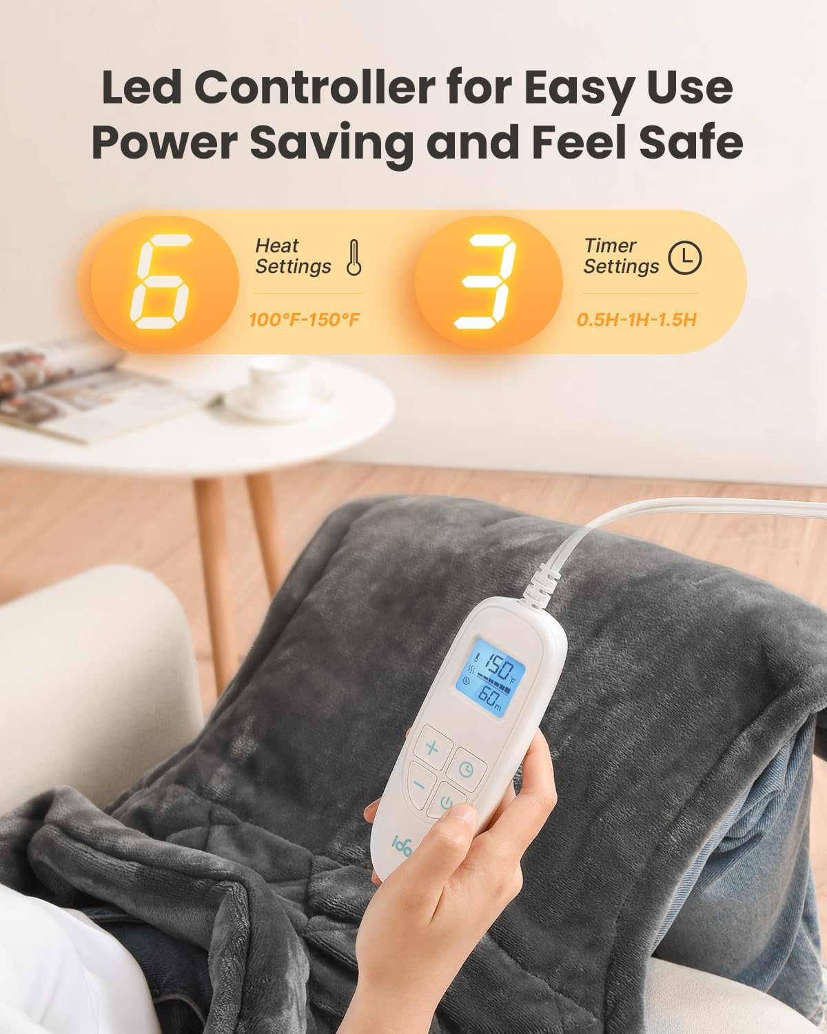 iDOO Heating Pad for Neck and Shoulders and Back for Pain Relief, Fathers Day Dad Gifts for Men, FSA Eligible Items & HSA Store, Large 24"x33" Weighted Electric Heat Pads for Back Gray