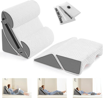Yojoker 6pcs Orthopedic Bed Wedge Pillow Set for Sleeping, Post Surgery Foam for Body, Back and Leg Pain Relief Comfortable & Adjustable Support Pillows-Anti Snoring, Heartburn