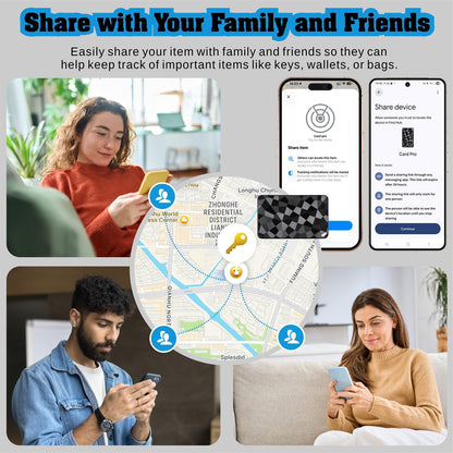 Reyke Dual-System Wallet Tracker Card for Android Or iOS, Rechargeable