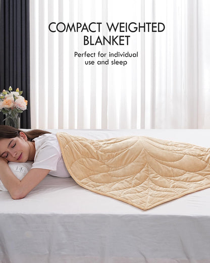 Kaisa Weighted Lap Blanket 7 lbs 41" x 53", Cozy Luxury Crystal Velvet Small Weighted Blanket for Adults, Portable Travel Weighted Blanket for Relaxation, All-Season Blanket, Machine Washable, Green