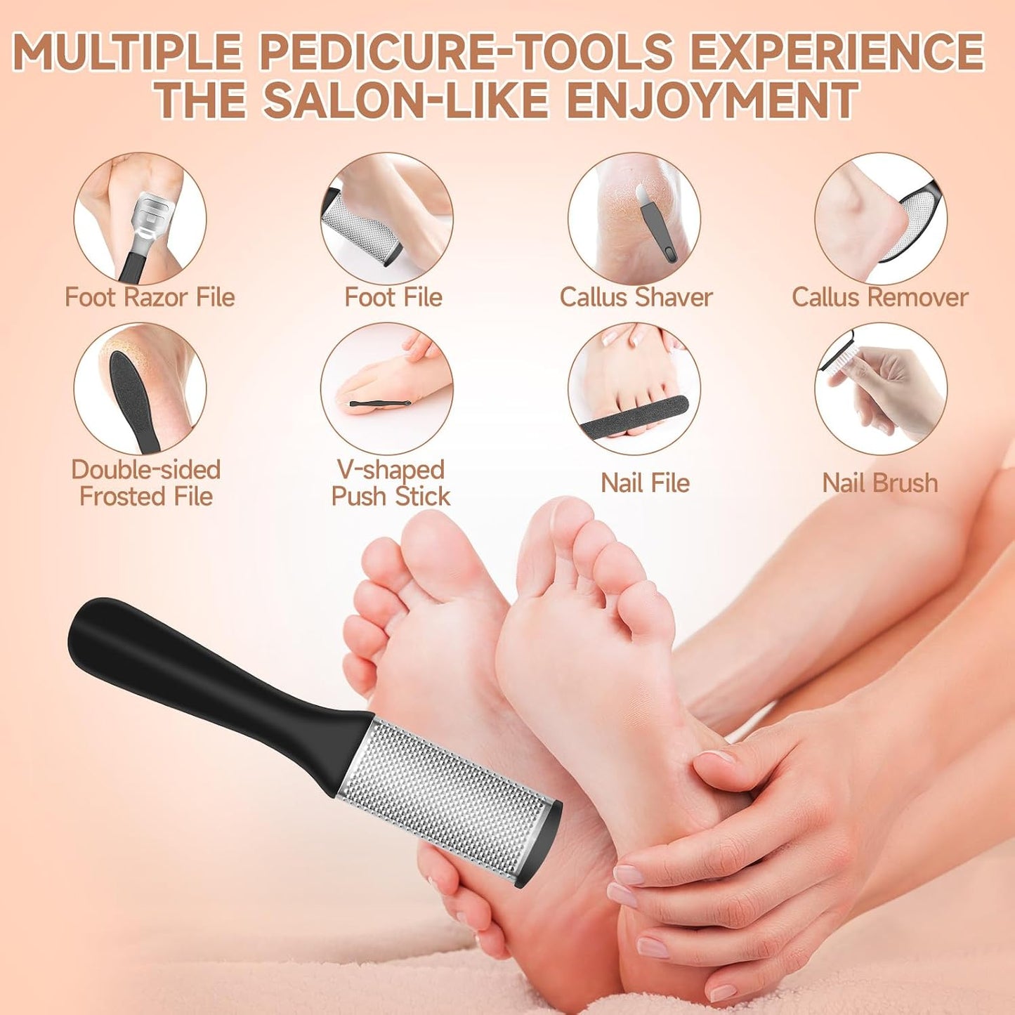 AdamPark Electric Callus Remover for Feet, Rechargeable Portable Electronic Foot Callus Remover 2-in-1 Wet/Dry Foot Scrubber Electric Toot File for Hard Cracked Dry Dead Skin（Pink）