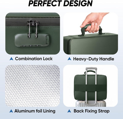 BALEINE Fireproof Document Box with Lock, Waterproof Fire Safe File Bag