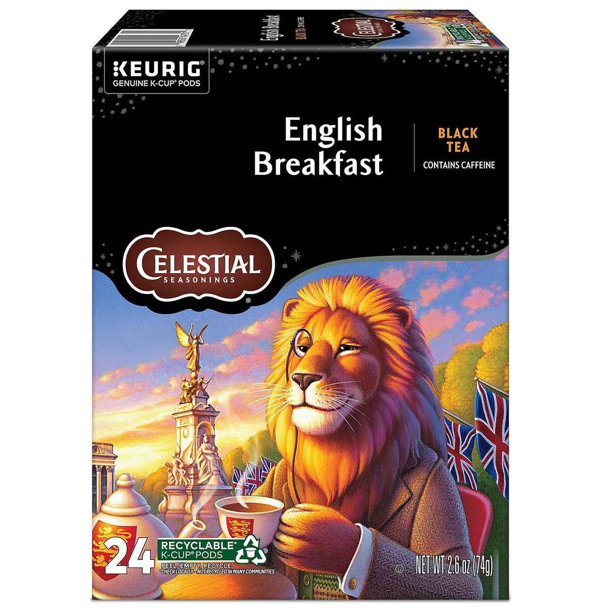 Celestial Seasonings English Breakfast Black Tea, Single-Serve Keurig K-Cup Pods, 24 Count