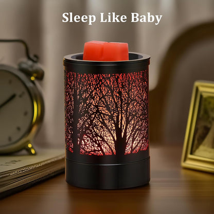 Enaroma Fragrance Wax Melts Warmer with 7 Colors LED Changing Light Classic Black Forest Design Scent Oil Candle Warmer for Home Black Forest