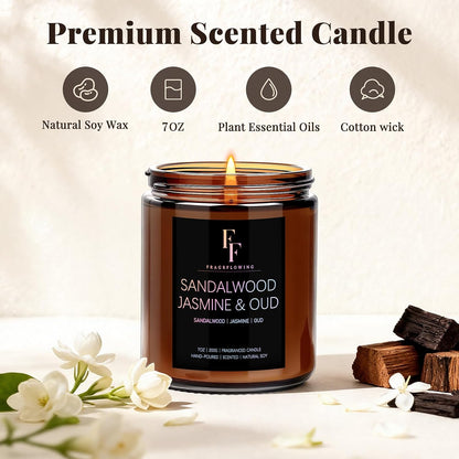 Scented Candles for Home Scented Aromatherapy Candles, 4 Pack 28 Oz Soy Wax Candle Gift Set Valentine's Day Gift for Women Men (Lavender/Vanilla//Sandalwood Rose/Moroccan Amber)