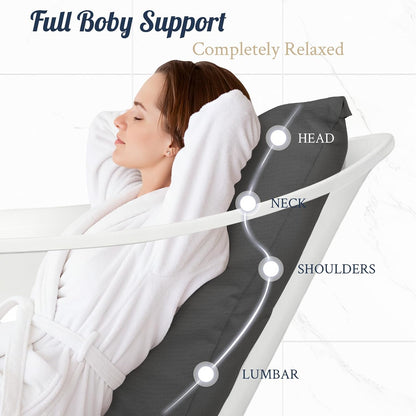 Luxury Bathtub Pillow, Skin-Friendly Cushion, Support Back, Neck & Head, Non-Slip, Adjustable Thickness Fits All Tub, Washable & Quick-Drying - Gift for Christmas Birthday Mother’s Day