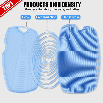 Canroom Silicone Body Scrubber - Zinc Infused-Highly Elastic Bristles Exfoliating Body Scrubber for Shower Body,Cellulite Reduction,Blood Circulation- Black