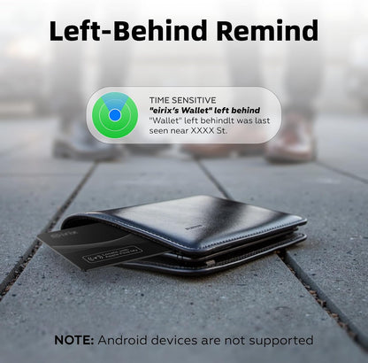 Smart Wallet Tracker Card - Item Finder for Luggage, Keys & Passport 、Compatible with Apple Find My、Slim, Rechargeable & IP68 Waterproof (4 Black)