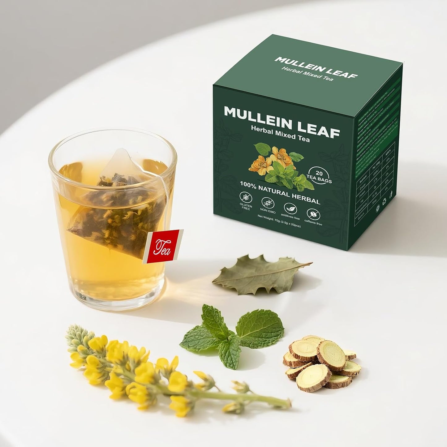 Peppermint Tea, 50 Tea Bags - Pure Peppermint Leaves, Caffeine Free Mint Herbal Tea Bags - Supports Healthy Digestion, Wellness & Refreshment (50 Counts, Pack of 1)