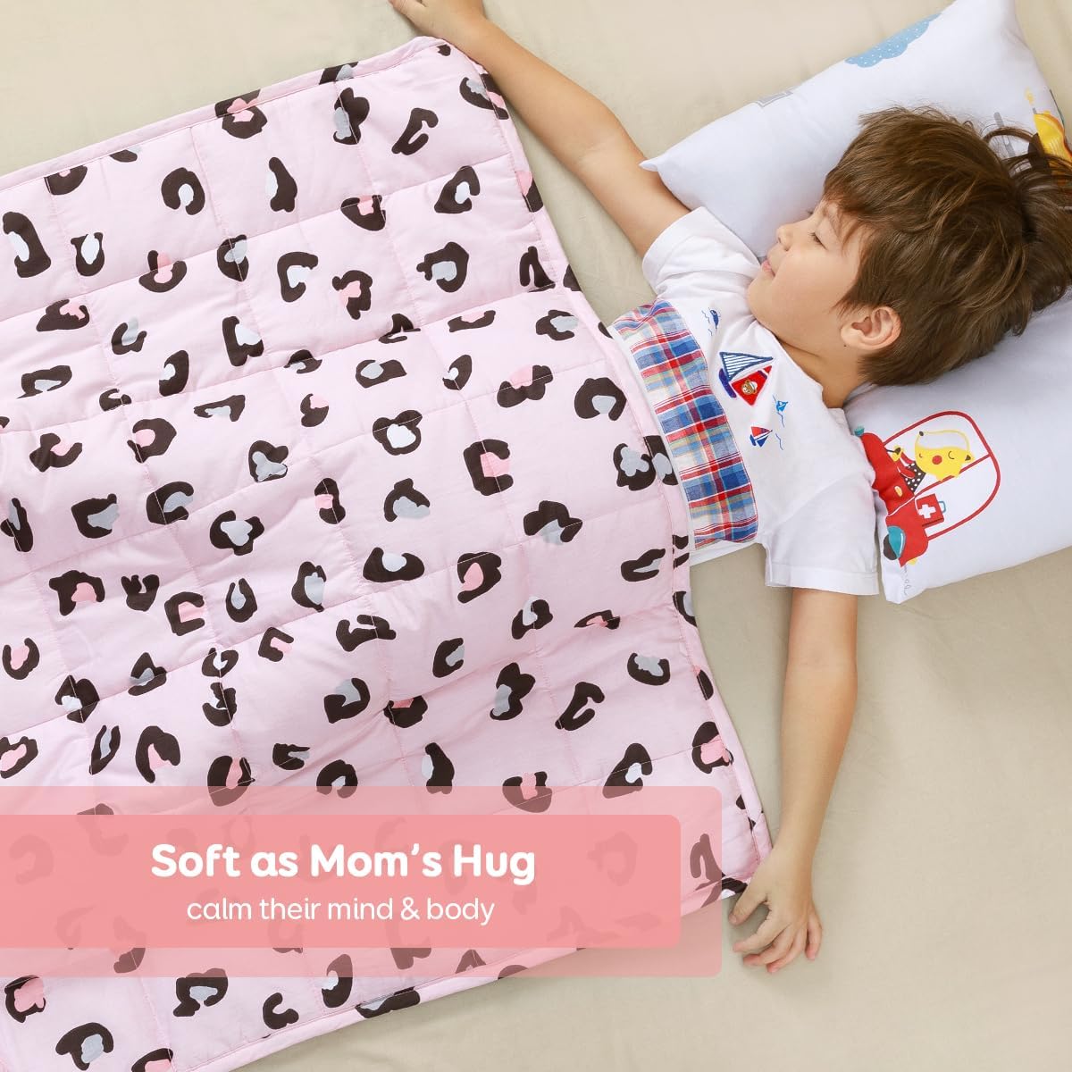 Sivio Weighted Lap Pad 2lbs, Cotton Weighted Blanket Sensory Weighted Lap Blanket Indoor Outdoor, 19 x 21 Inch, Blue Dinosaur