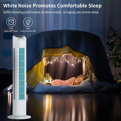 Uthfy Oscillating Tower Fan for Bedroom, Portable Standing Fan with Remote, 3 Modes 3 Speeds, 7.5H Timer, 120° Quiet Cooling for Living room, Office, Black