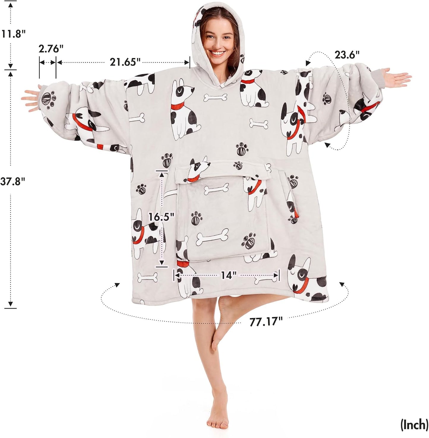 Narecte Cozy Oversized Blanket Hoodie Wearable Blanket Adults Soft Hooded Blanket Hoodie Birthday Gifts for Women Christmas - Colors A