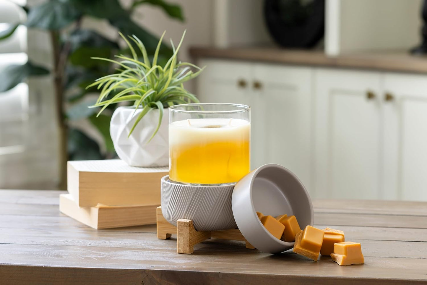 Candle Warmers ETC 2-in-1 Candle and Fragrance Warmer for Warming Scented Candles or Wax Melts and Tarts with to Freshen Room, Primitive Black and Bronze