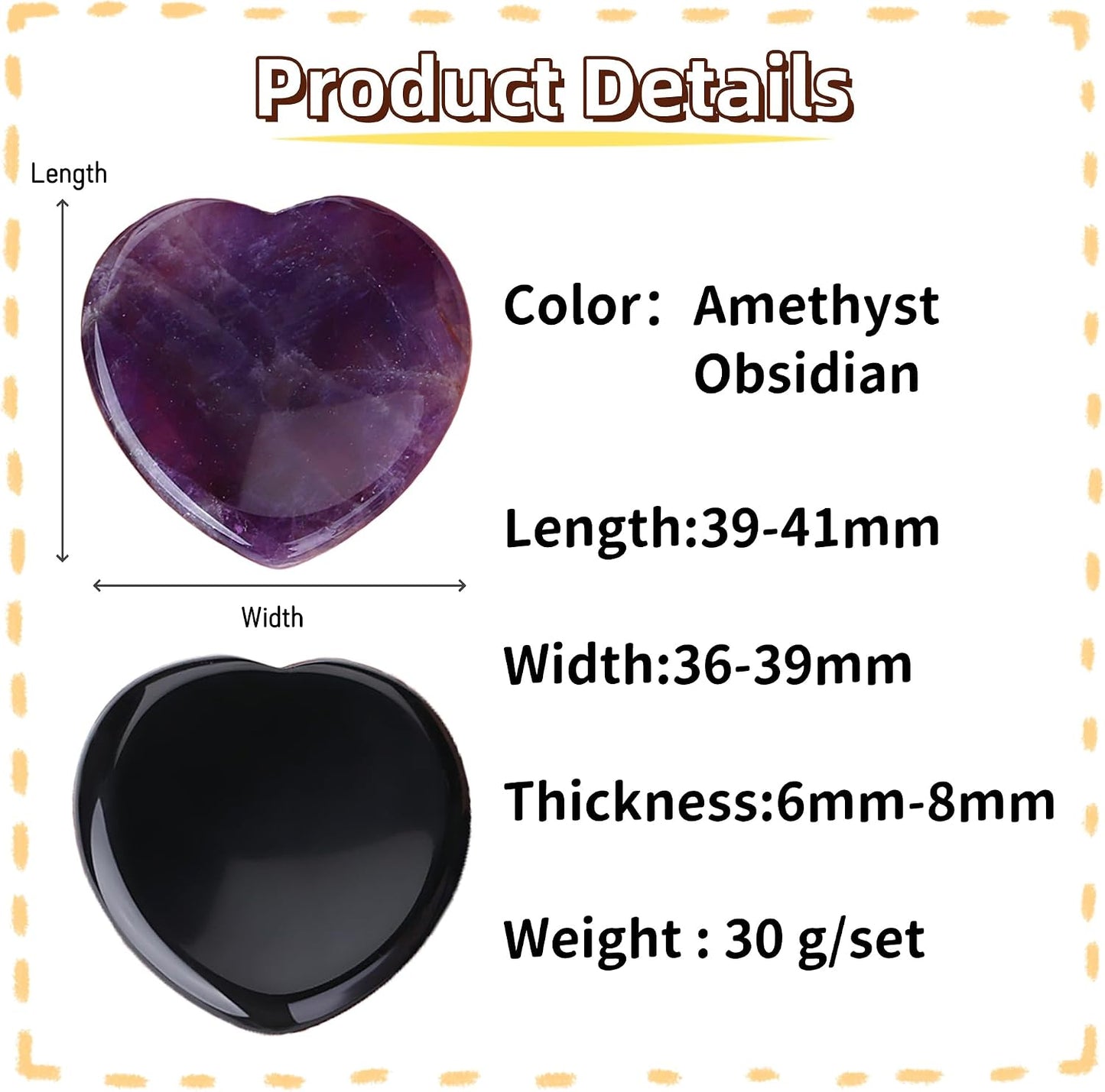 YATOJUZI Thumb Worry Stones for Anxiety Stress Relief Items Healing Crystals Natural Amethyst Rose Quartz Crystal Palm Pocket Stone Gemstones Meditation Reiki Spiritual Gifts for Women Men 2PCS