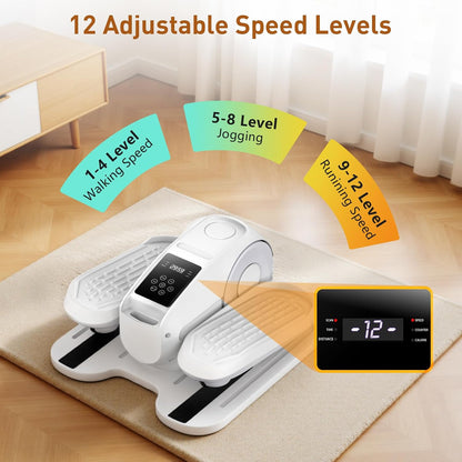 Under Desk Elliptical Exercise Machine, Elliptical Leg Exerciser as Seen on TV, 12 Speeds Leg Exerciser While Sitting for Seniors, Electric Seated Foot Pedal Exerciser for Home Gift for Women