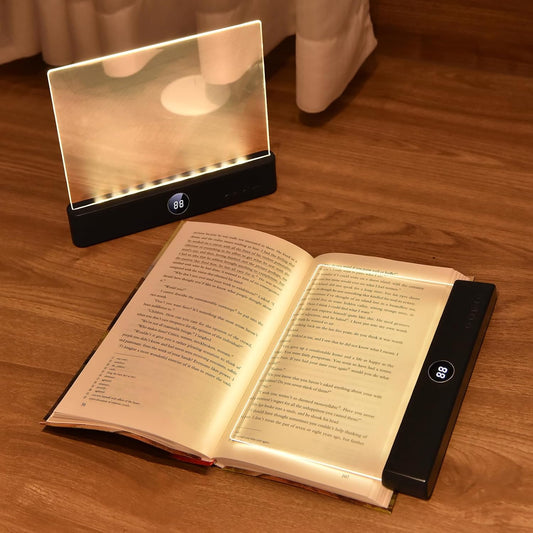 LED Book Light and Night Light 2 in 1, 3 Color Temperatures & Stepless Dimming, USB Rechargeable Reading Light with Timer for Night Reading (White)