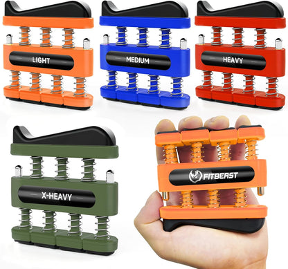 FitBeast Finger Strengthener, Finger Exerciser, Hand Exerciser for Improve Dexterity and Strength in Fingers, Hands, Forearms–Grip Strength Trainer for Musicians, Climbers