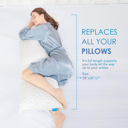 SUPA MODERN Cooling Pillow Queen Size Set of 2, CertiPUR-US Shredded Memory Foam Pillows for Sleeping, Cool Bed Pillows for Hot Sleepers, Adjustable Firm Pillow for Side,Back,Stomach Sleepers