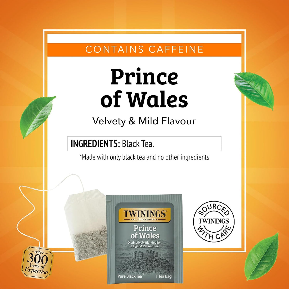 Twinings Prince of Wales Black Caffeinated Tea Bags, 20 CT Box (6 Pack)