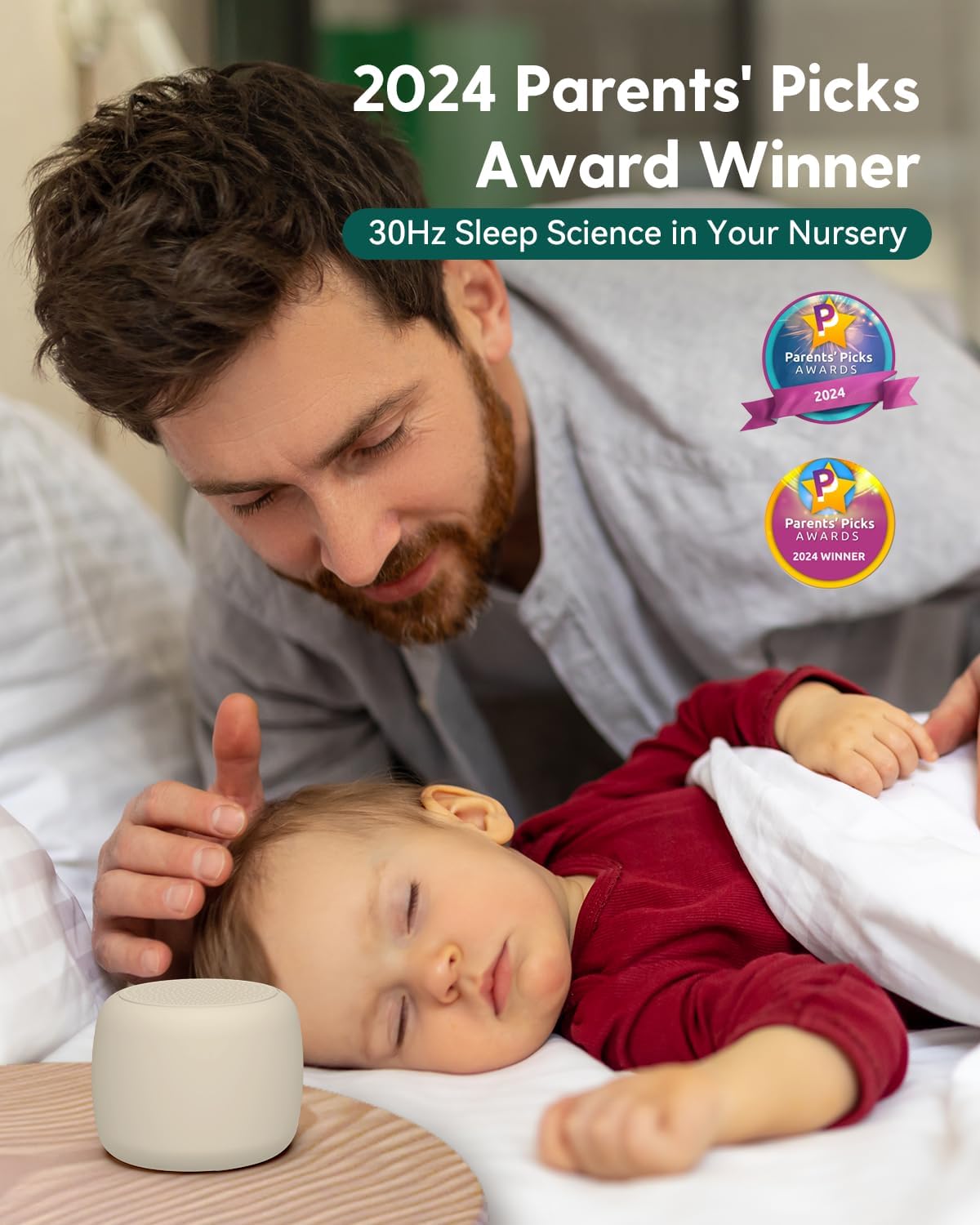 Babelio White Noise Sound Machine for Adults Kids Baby, Mini, 15 Non-looping Sounds, Timer, Memory Function, Easy to Pocket and Travel White