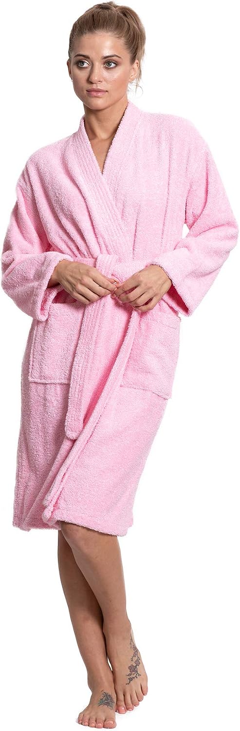 Turkuoise Soft & Absorbent Towel Robe, 100% Cotton Turkish Terry Cloth Kimono Bathrobes for Women
