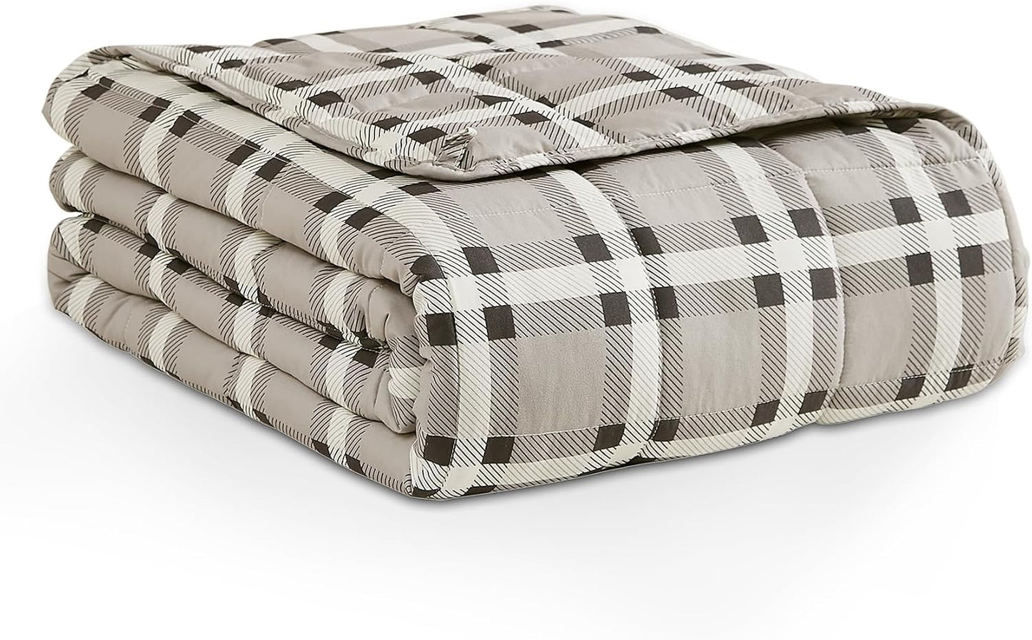 L'AGRATY Weighted Lap Pad 7lb: Small Weighted Blanket for Adults - Cooling Portable Travel Blanket for Relaxation Sleeping - Washable All-Season (29" x 24")