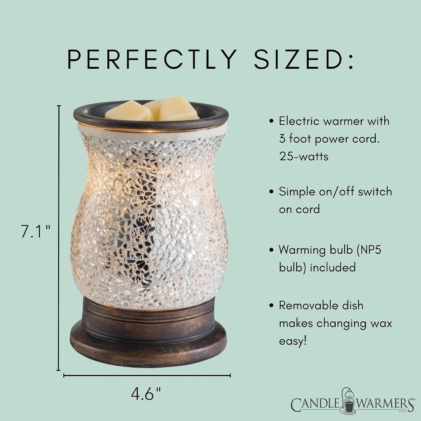 Candle Warmers ETC. Illumination Fragrance Warmer- Light-Up Warmer for Warming Scented Candle Wax Melts and Tarts or to Freshen Room, White Harmony