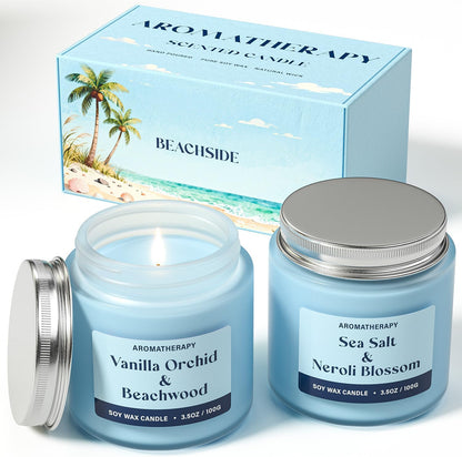 Scented Candle Gift Set, Soy Candles for Women, Sleep Candles for Home Scented, 2 Pack Aromatherapy Candle for Relaxing, Sleep, Stress Relief & Home Decor