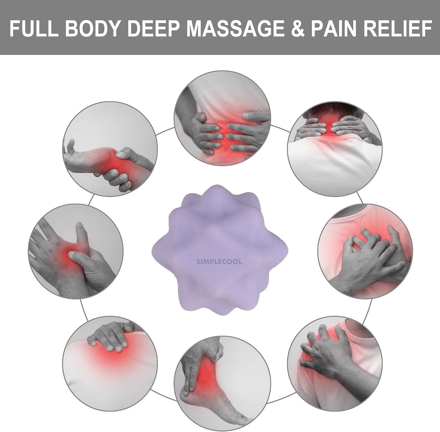 Small Spiky Massage Ball Trigger Point Massage Tool. Solid Bumpy Massager Balls for Deep Tissue Myofascial Release Hand Foot Plantar Fasciitis Pain Relief Knots Acupoint Yoga Fitness. 2.2×2.1in (Blue)
