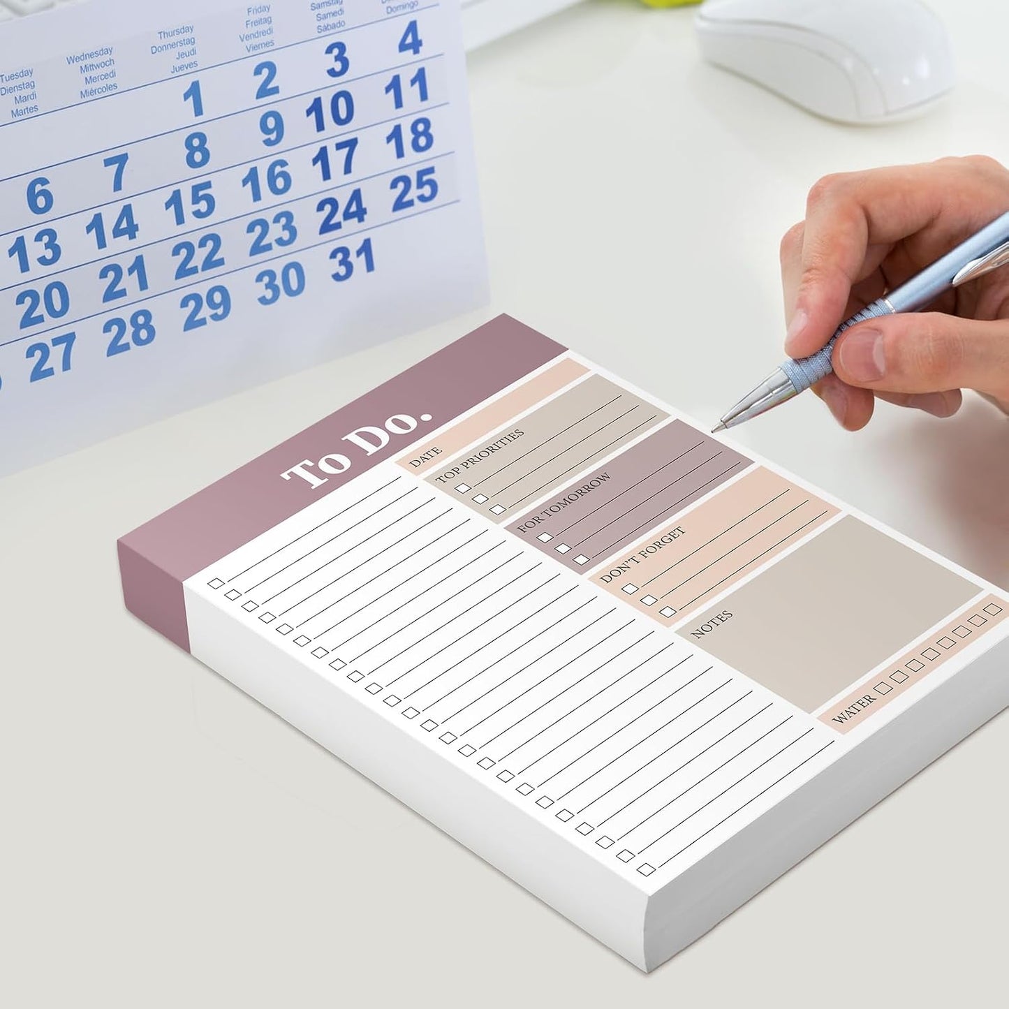 Spakon 300 Sheets Daily to Do List Notepad Notebook Library Card to Do Planner Checklist Memo Writing Pad Schedule Reminder Office Homework Planner for Task, 6" x 8(Classic,White)
