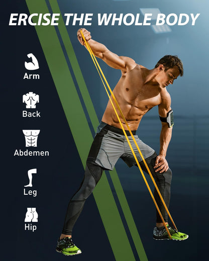 Dapofajo Resistance Bands for Working Out: 5-Level Anti-Snap Silicone Bands