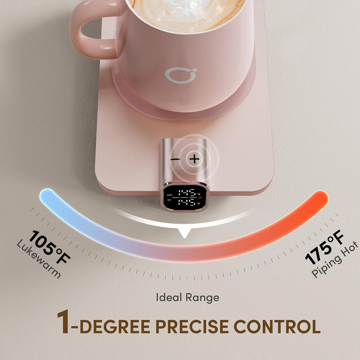 Coffee Cup Warmer & iKago Mug Set, 1℉ Precise Temp Control Mug Warmer