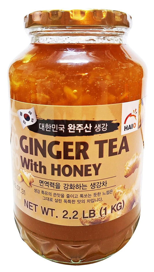 HAIO Ginger Tea With Honey - Korean Herbal Tea, 2.2 lb (1 kg) Jar