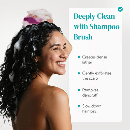 HEETA Hair Scalp Massager Shampoo Brush 2 Pack, Soft Silicone Bristles to Remove Dandruff, Waterproof Hair Scrubber for Both Wet Dry Use, Suitable for Men & Women (Green & Black)