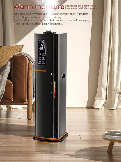 2.64Gal Humidifiers for Bedroom, Warm and Cool Mist up to 500ft², Top Fill Diffuser Ambient Light, 3 Mist Modes, 24H Timer, 35dB Quiet Humidifier for Large Room Home Office Plants