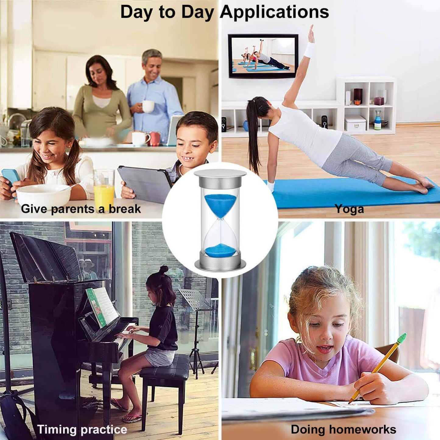 2 Minute Hourglass Sand Timer with Suction Cup,Unbreakable Sucker Sand Clock Timer 2 min,Plastic Mini Sand Watch,Rotatable Reloj De Arena for Kids Toothbrush(Blue)