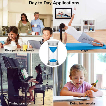 2 Minute Hourglass Sand Timer with Suction Cup,Unbreakable Sucker Sand Clock Timer 2 min,Plastic Mini Sand Watch,Rotatable Reloj De Arena for Kids Toothbrush(Blue)
