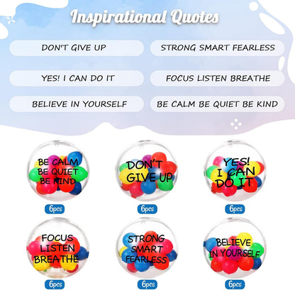 Shappy 12 Pcs Inspirational Sensory Balls, Motivational Fidgets, 2.36 Inch