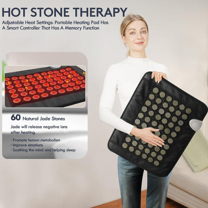 UTK Far Infrared Heating Pad for Back Pain, Small 19x15 in, 60 Pure Jade