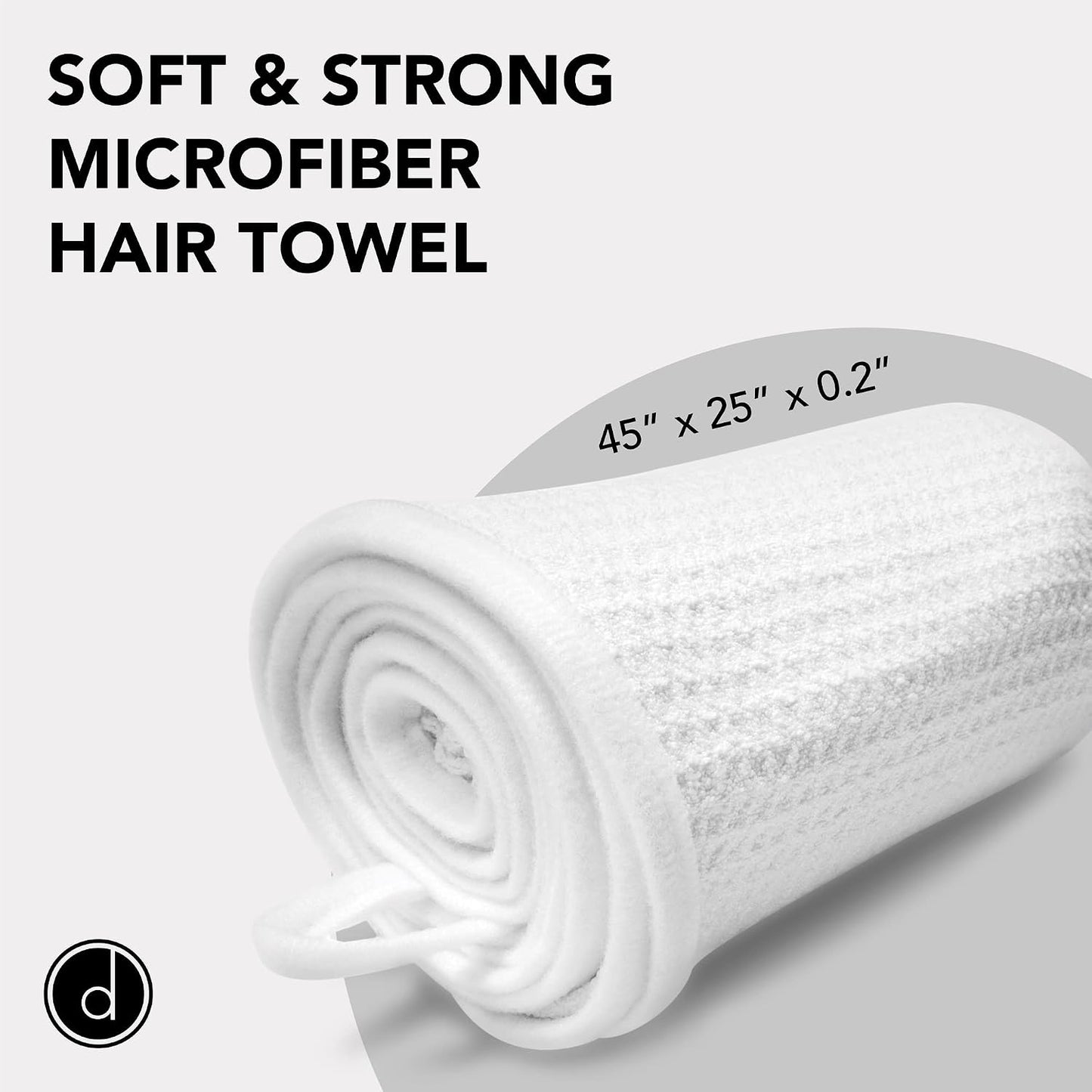 Microfiber Hair Wrap for Women - Extra Large 45 x 25 Quick-Dry Towel, Anti-Frizz, Breathable, Waffle Knit, Elastic Loop for Wet, Curly & Straight Styles - Grey - Microfiber Hair Towel